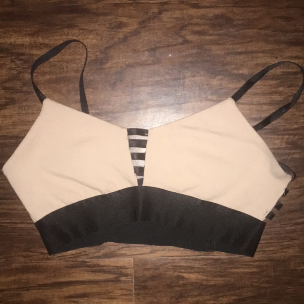 Nude and black crop top